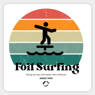 Retro Foil Surfing Design Sticker